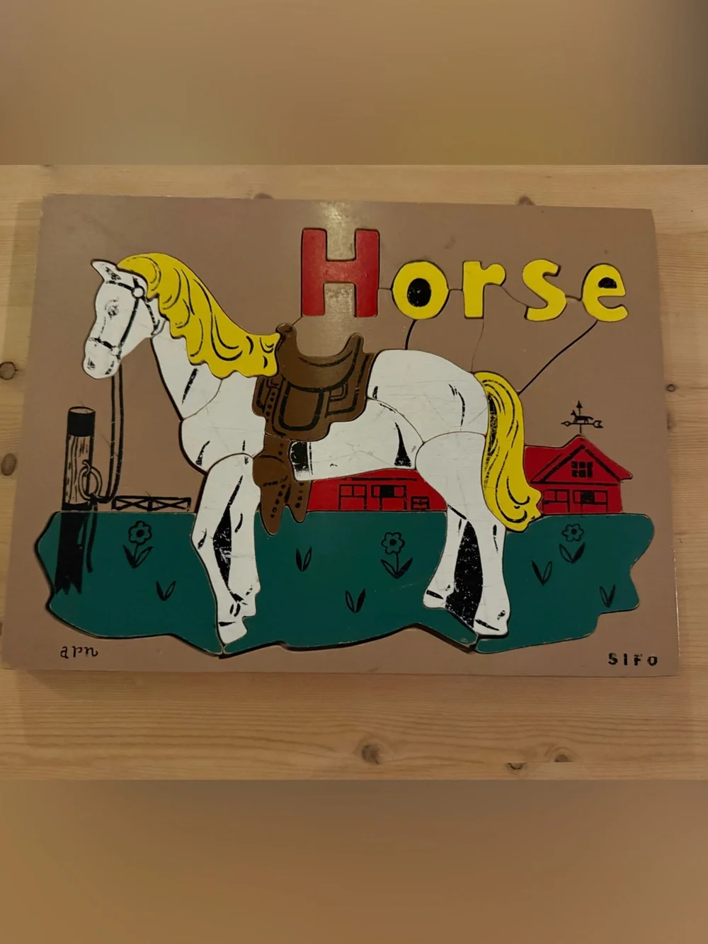 Vintage SIFO Kids Puzzle Panels - Bunny, Fishing, Horse & Humpty